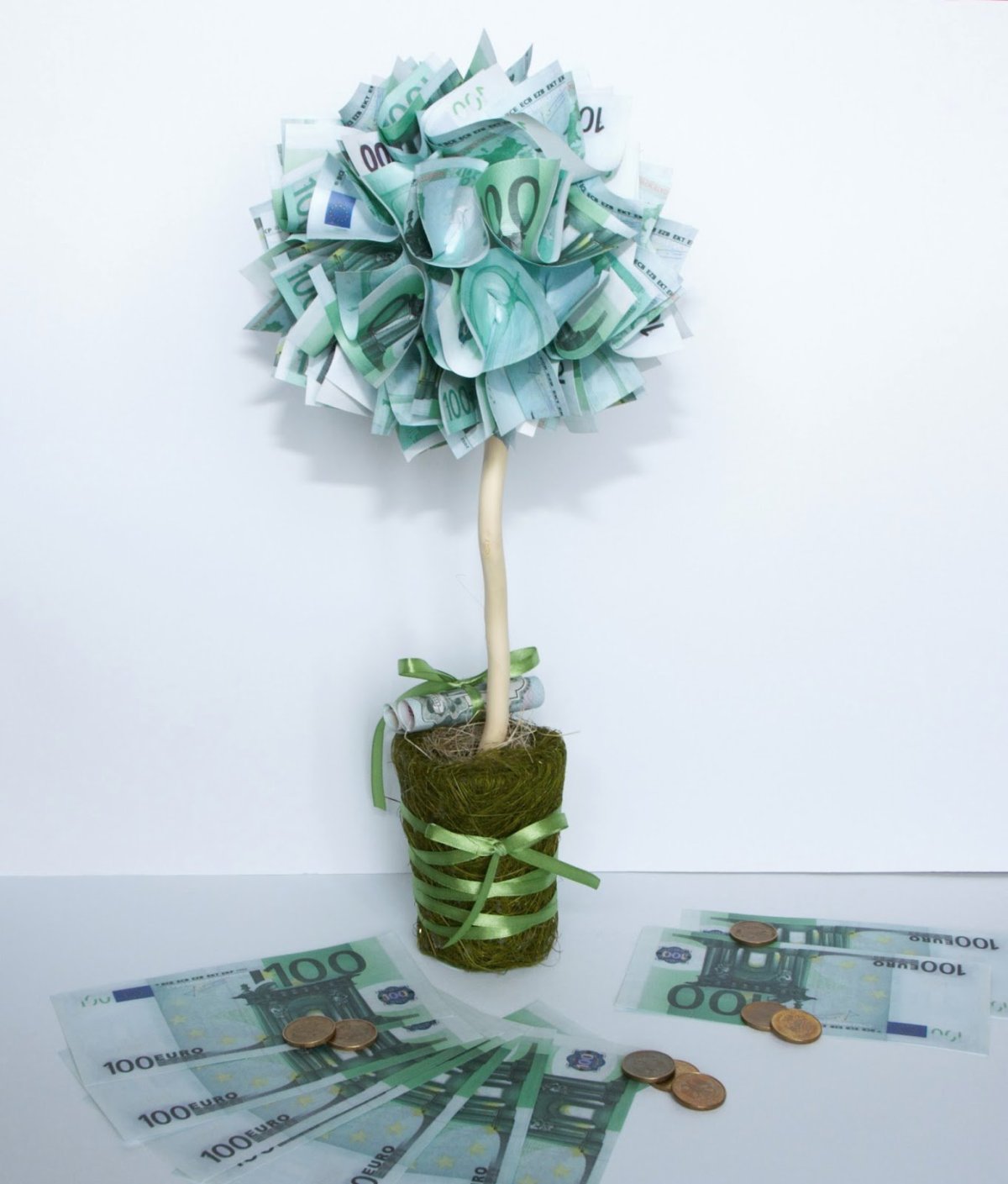 Дерево из денег на свадьбу