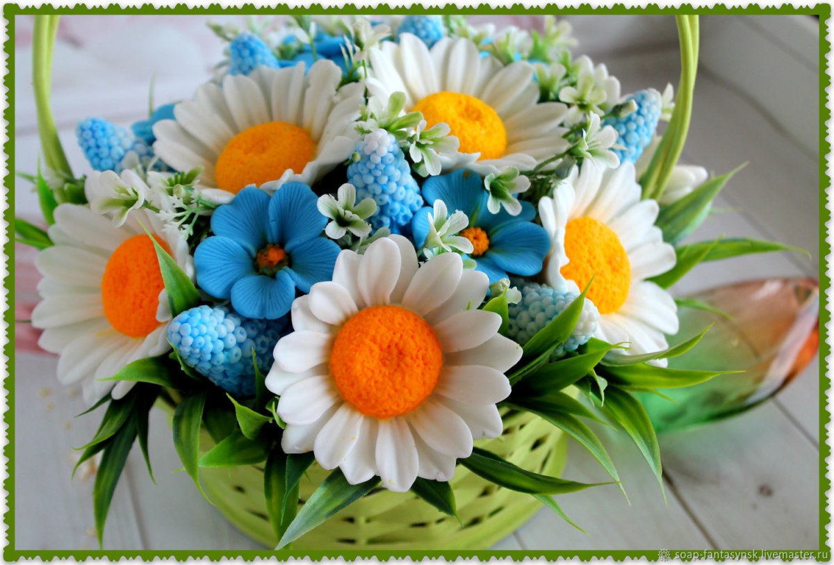 Букет из мыла ромашки