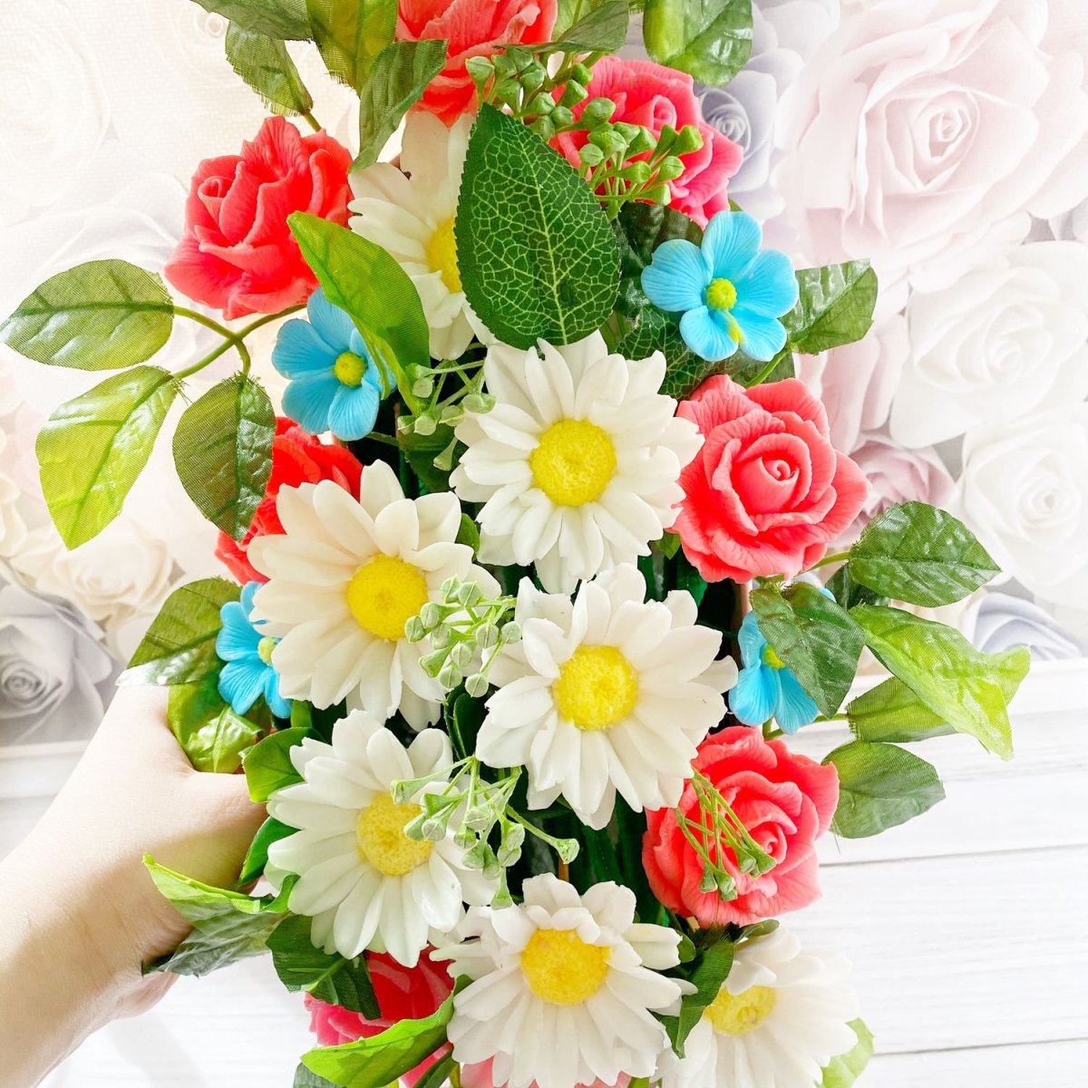 Букет из Васильков и ромашек из фоамирана