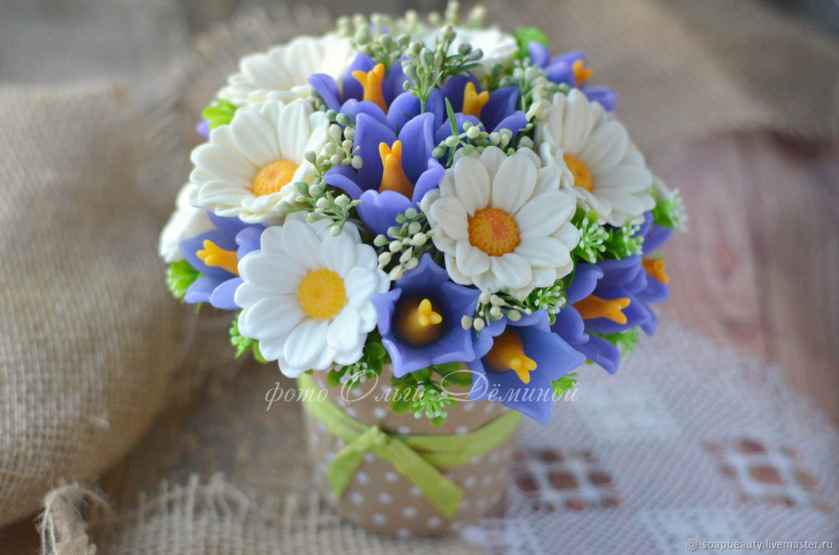 Букет из мыла ромашки