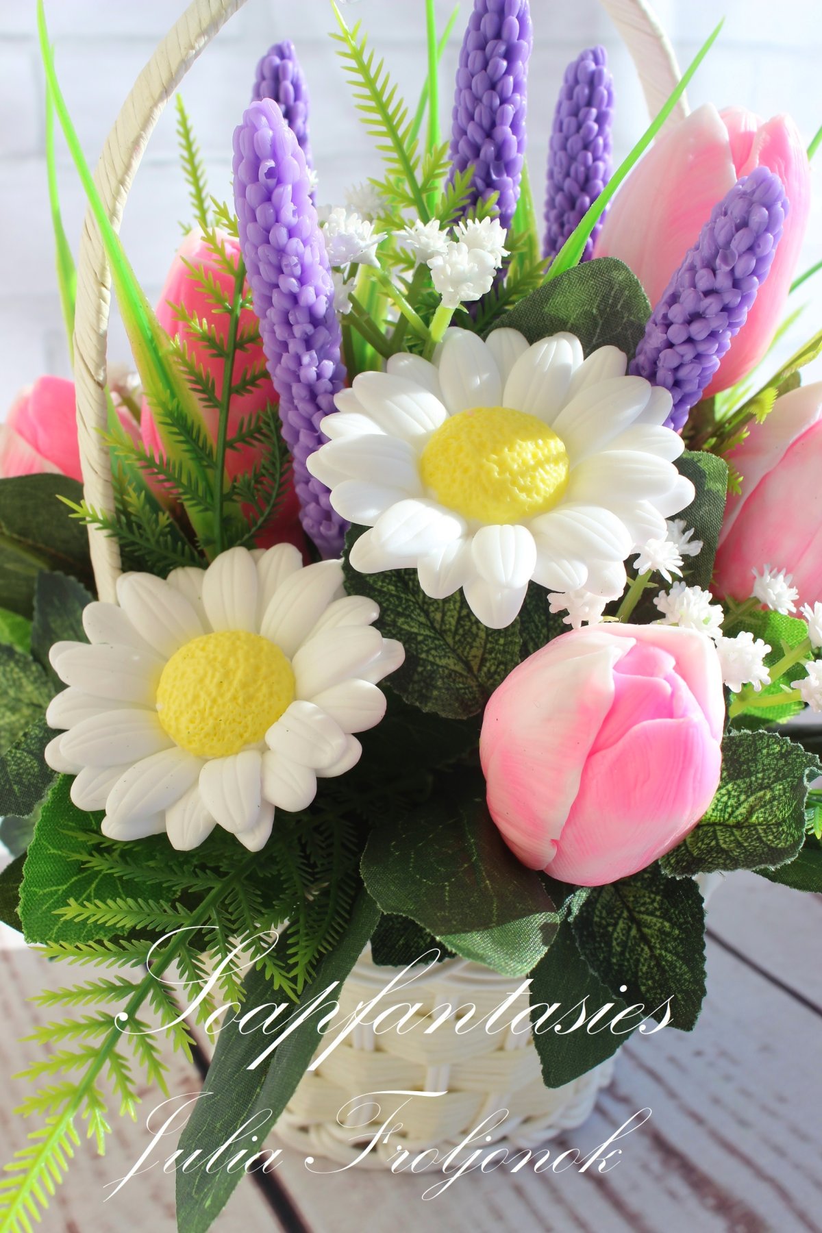 Букет из мыльных ромашек