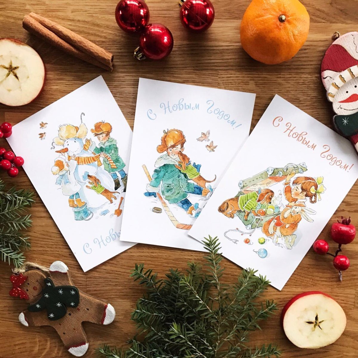 Стильные новогодние открытки