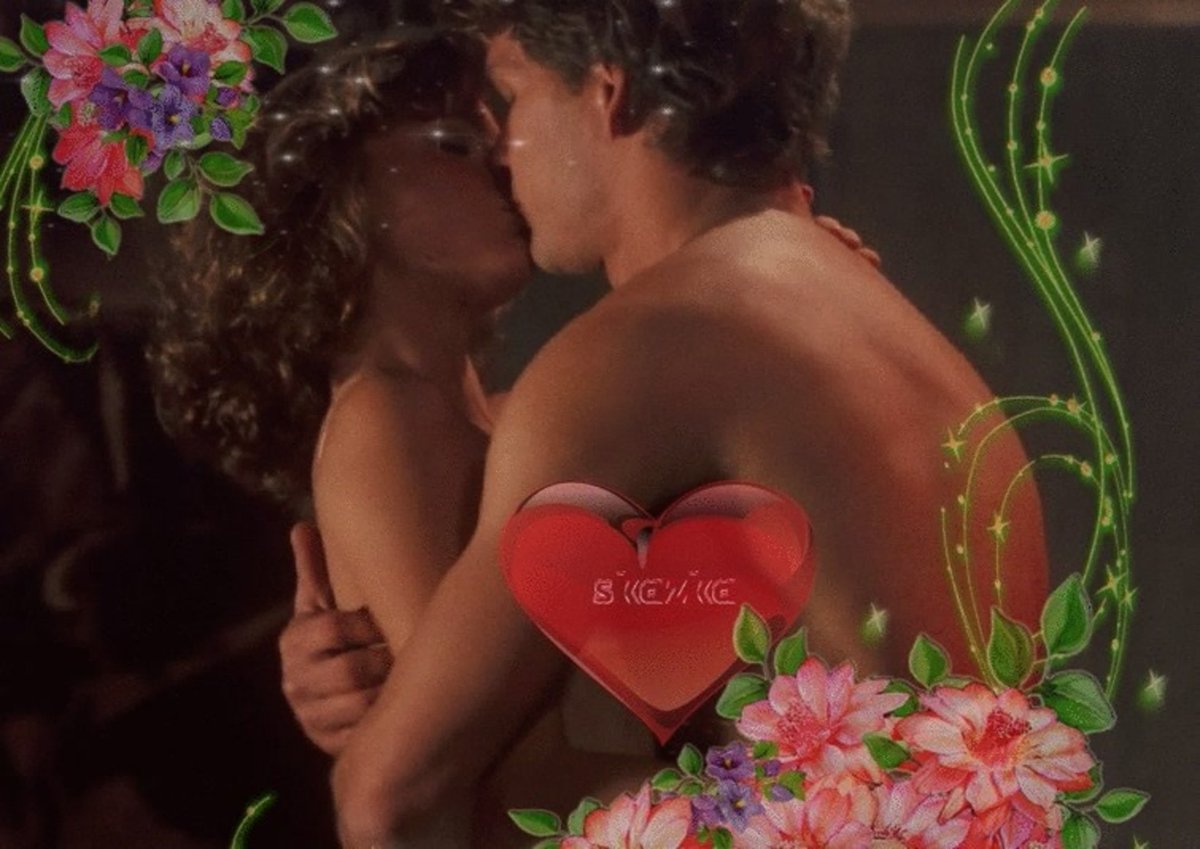 Открытка с поцелуем девушке