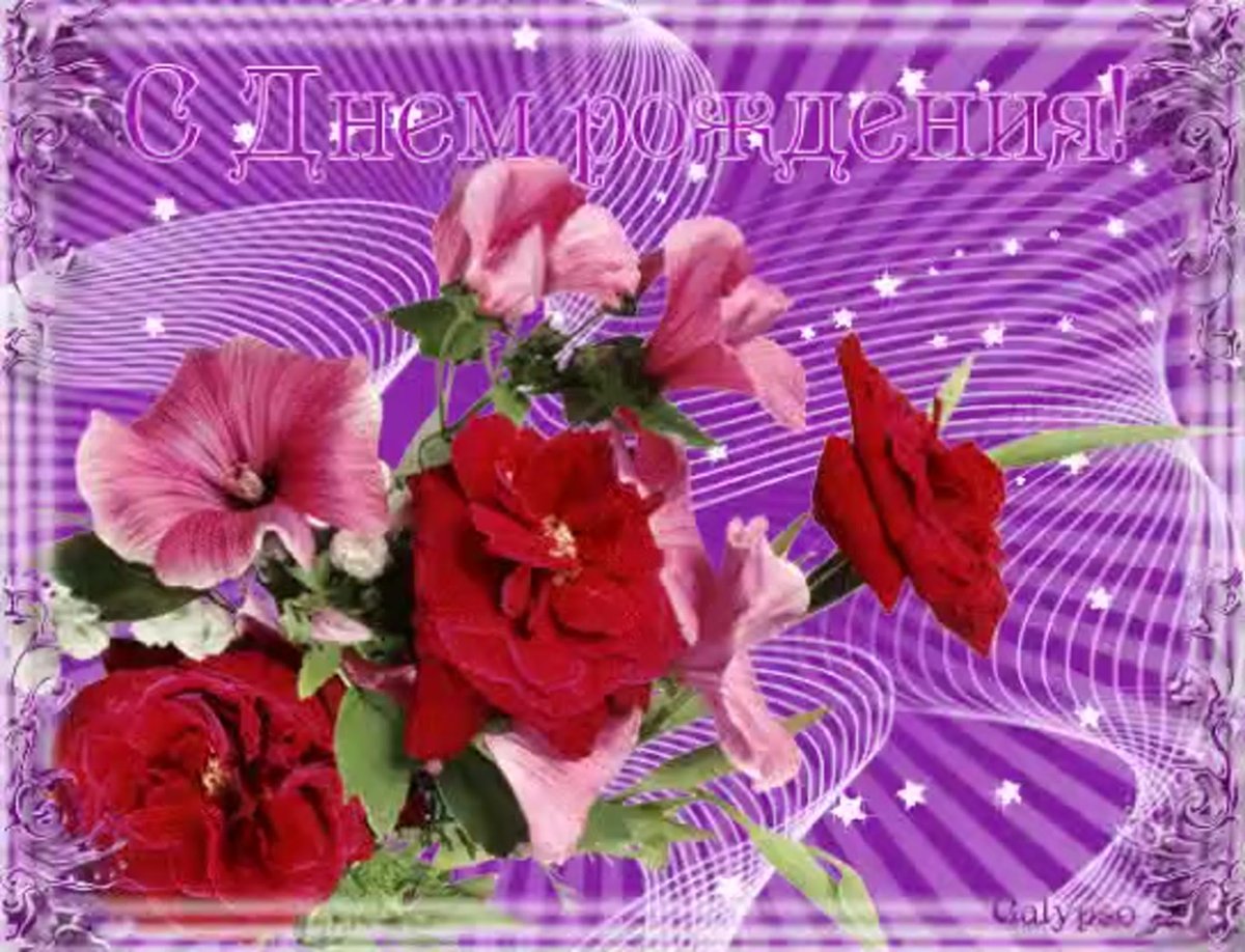 Открытки с гладиолусами с днем рождения