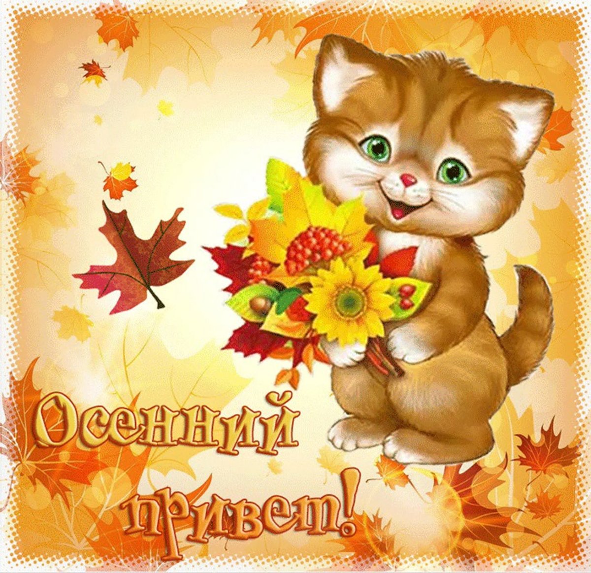 Открытки осенний приветик
