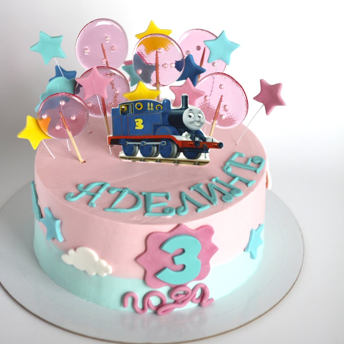 Торт паровозик Томас без мастики