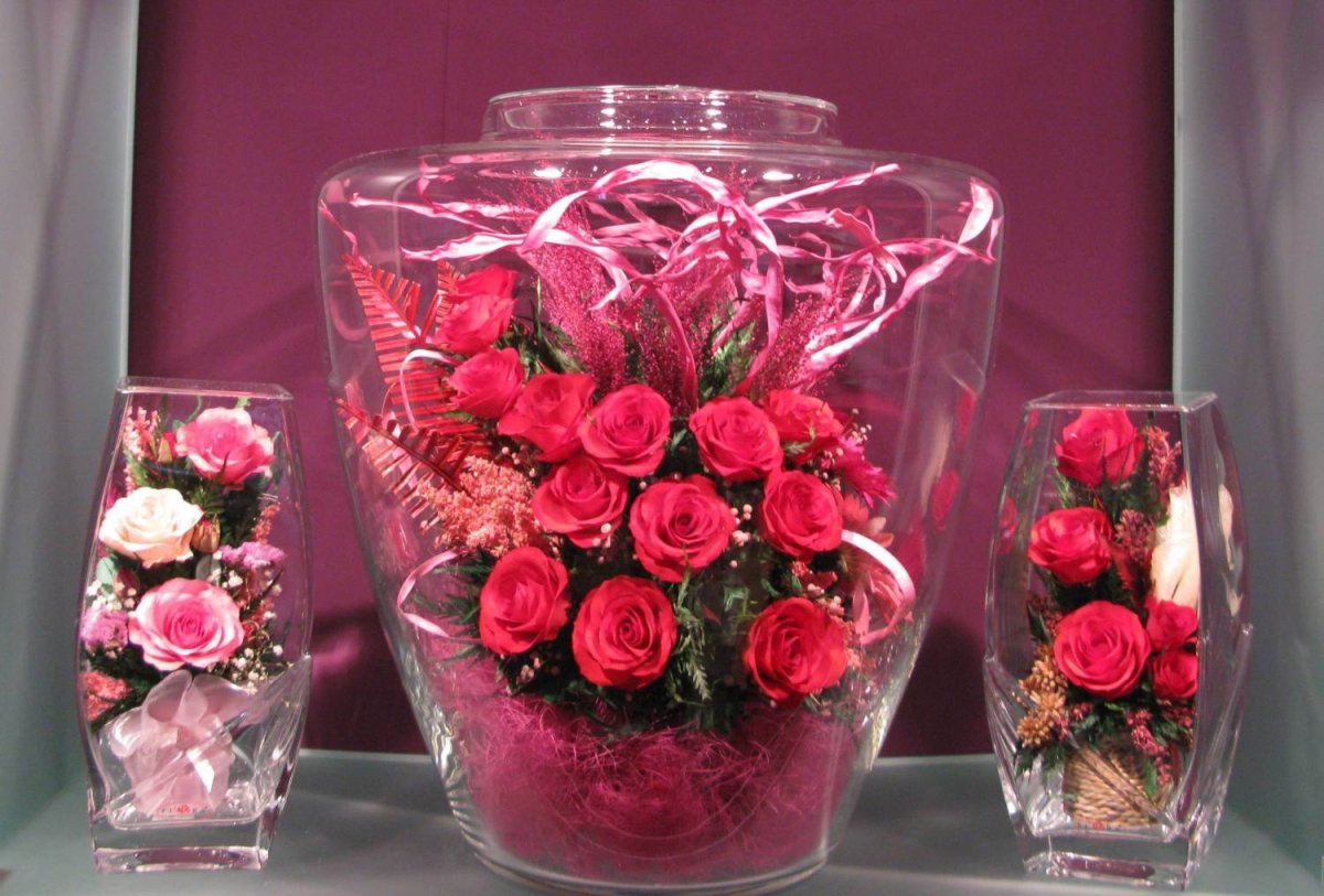 Букет в стеклянном стакане