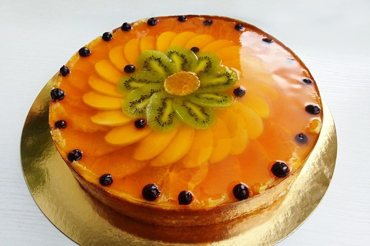 Торт фруктовый рай бисквитный