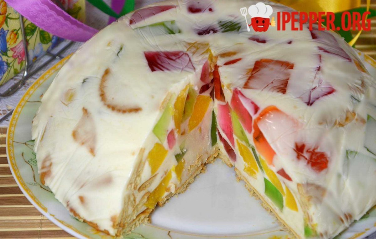 Фруктовый ЖЕЛЕЙНЫЙ торт битое стекло