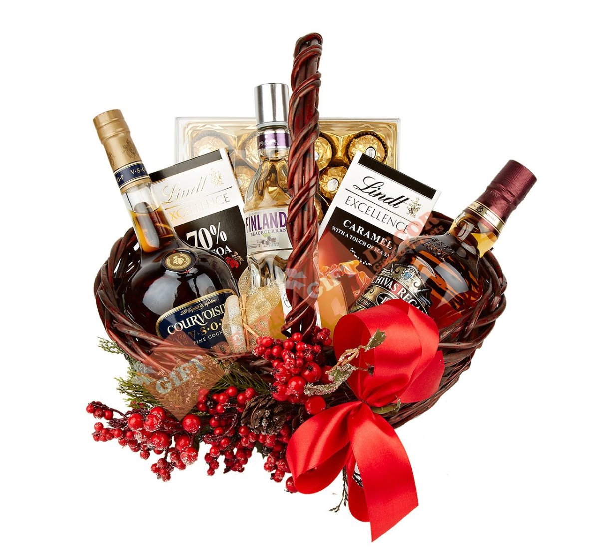 Корзина с коньяком для мужчины