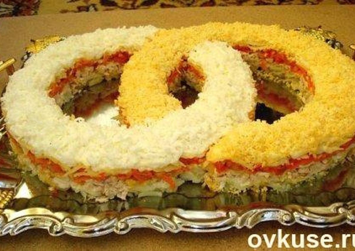 Украшение салатов на свадьбу