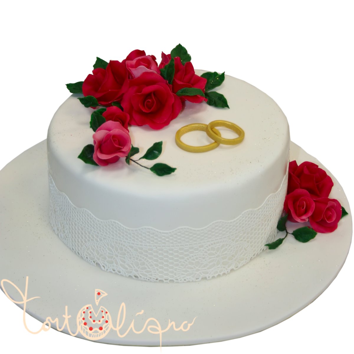 Свадебный торт с кольцами