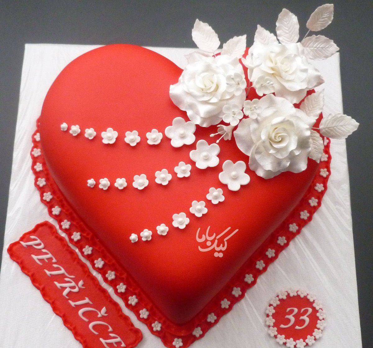 Украшение торта в форме сердца