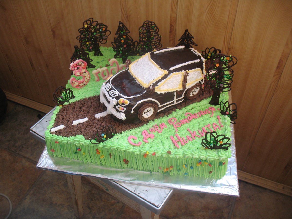 Торт машинка для мальчика своими руками