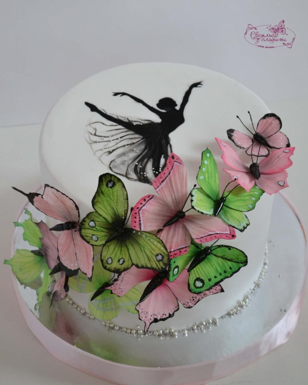 Украшение торта бабочками вафельными