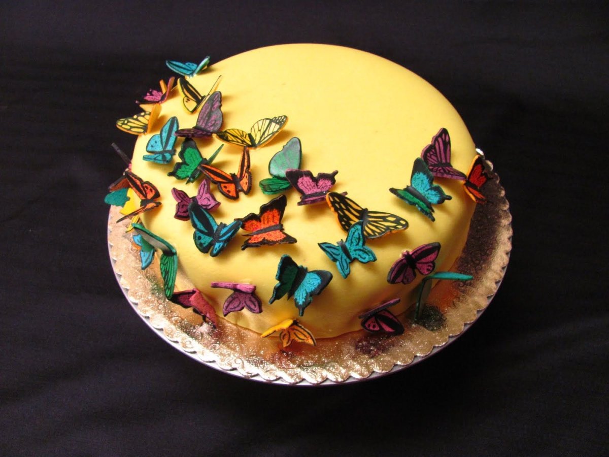 Бабочки на фотобумаге для торта