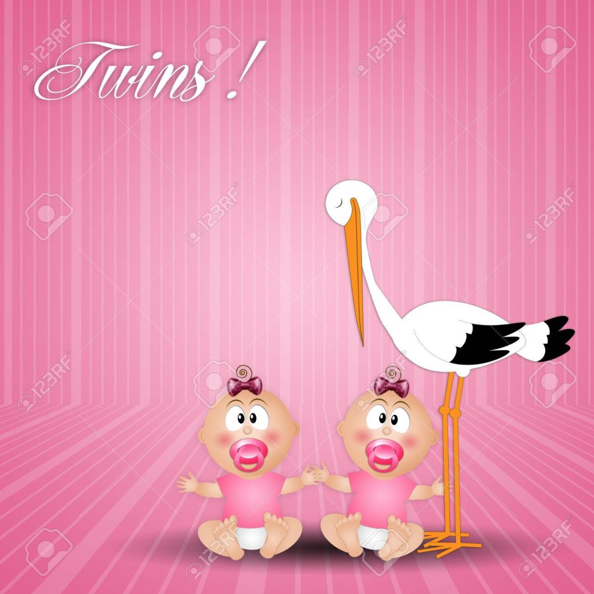 Аист с двойняшками