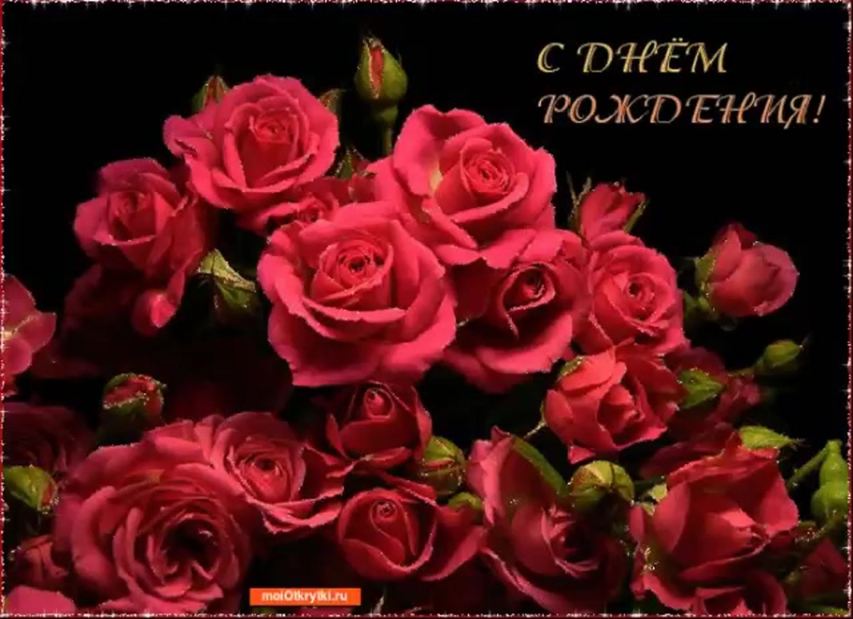 Мерцающие розы с днем рождения