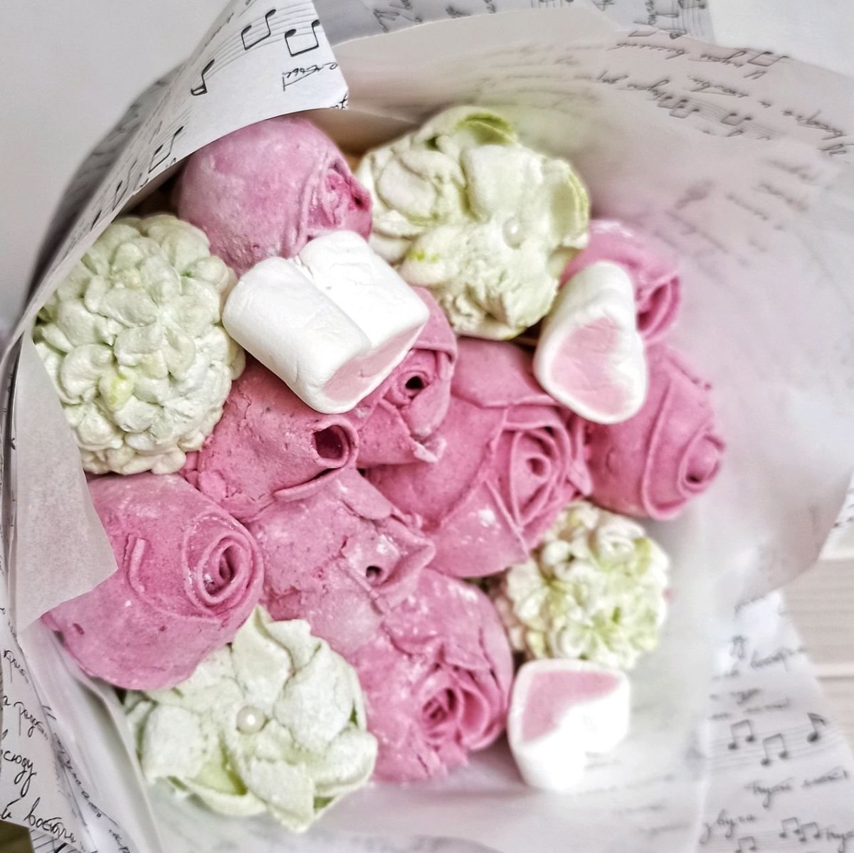 Букет из зефирных цветов