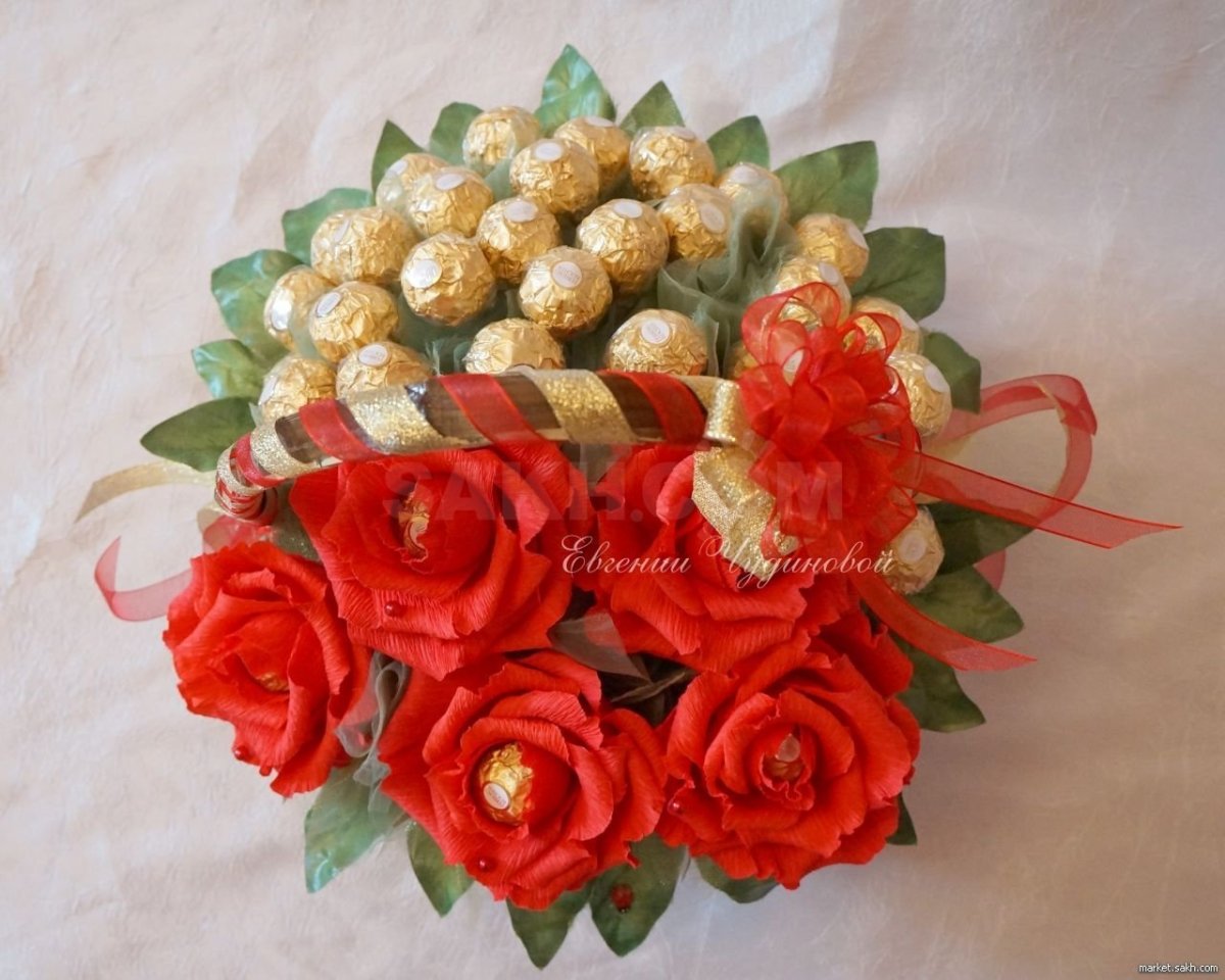 Букет учителю на выпускной 9 класс из лент