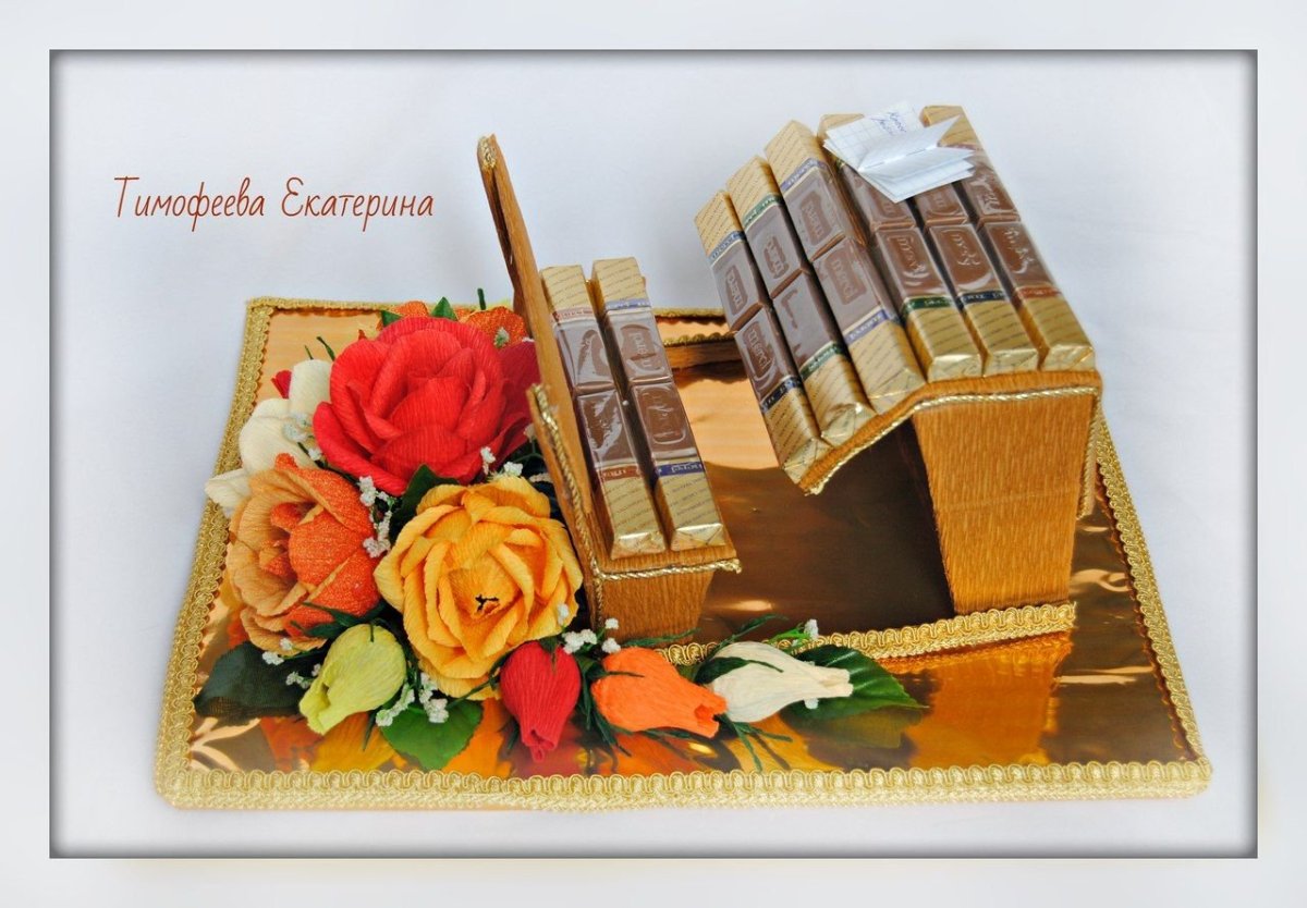 Подарок учителю рисования из конфет