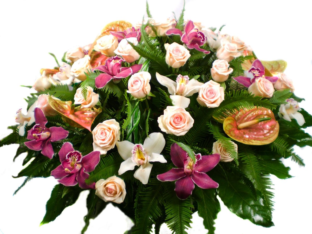 Букет с орхидеей Цимбидиум