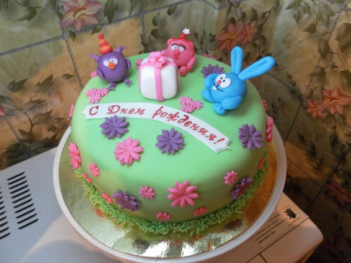 Смешарики из мастики на торт Бараш