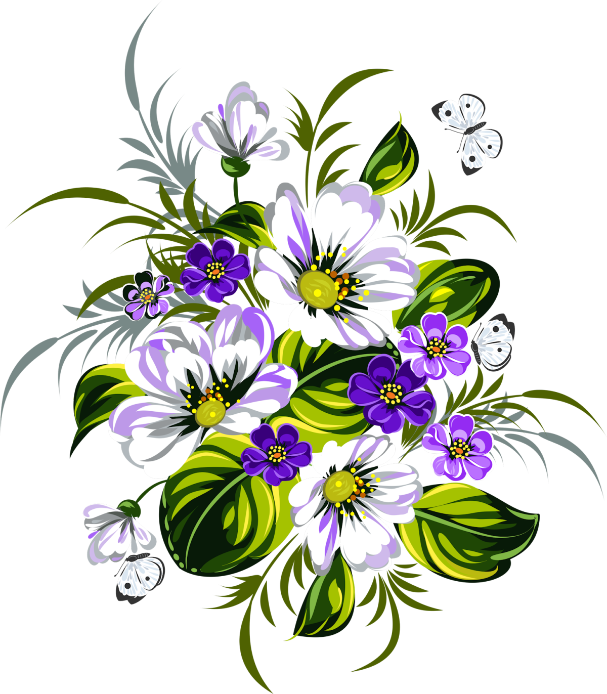 Наклейки на цветочные букеты