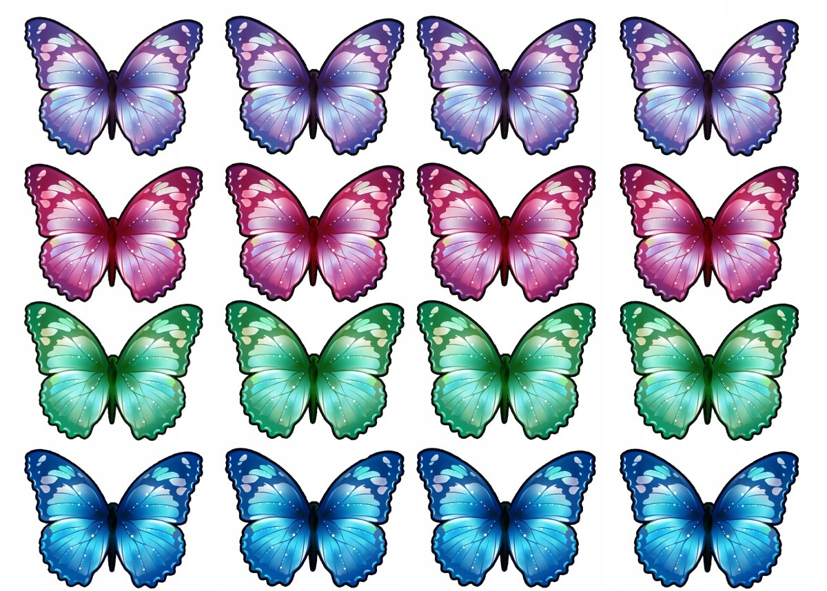 Бабочки на вафельной бумаге