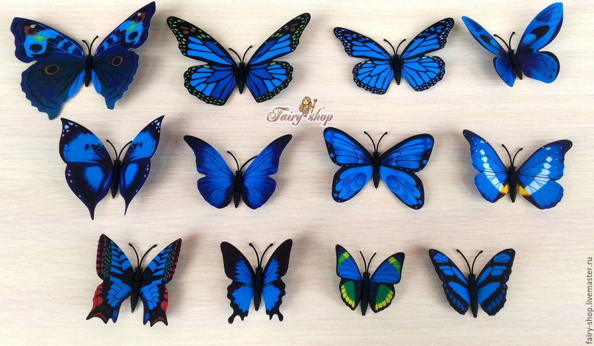 Голубые бабочки паттерн