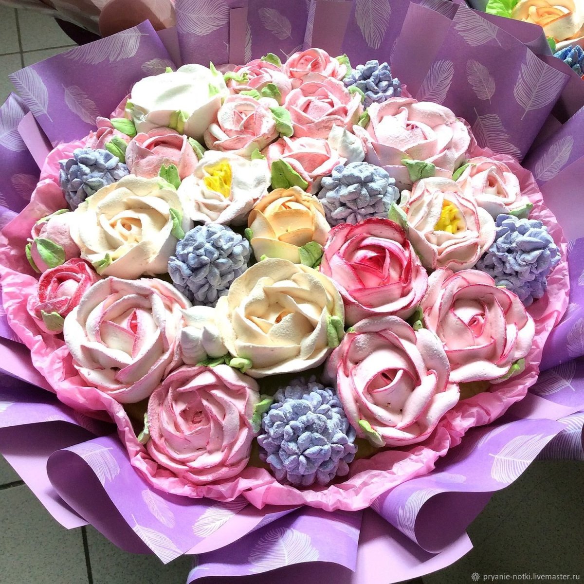 Букет роз из зефира