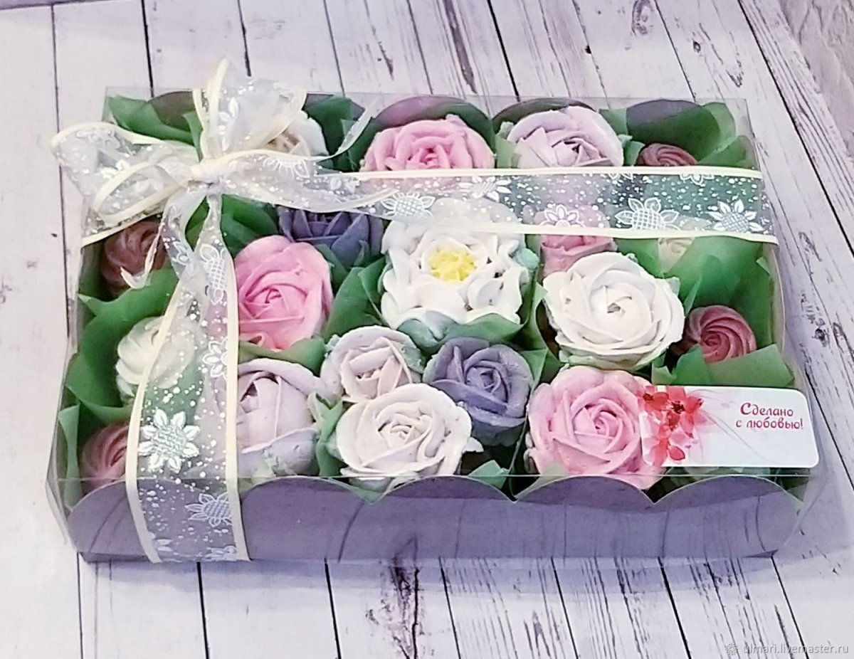 Букет из зефирных цветов