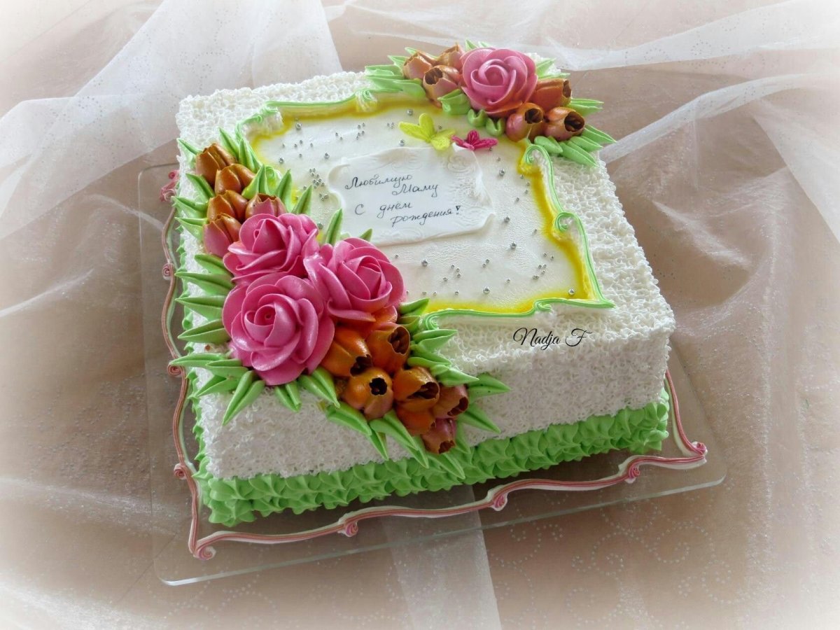 Торт прямоугольный кремовый