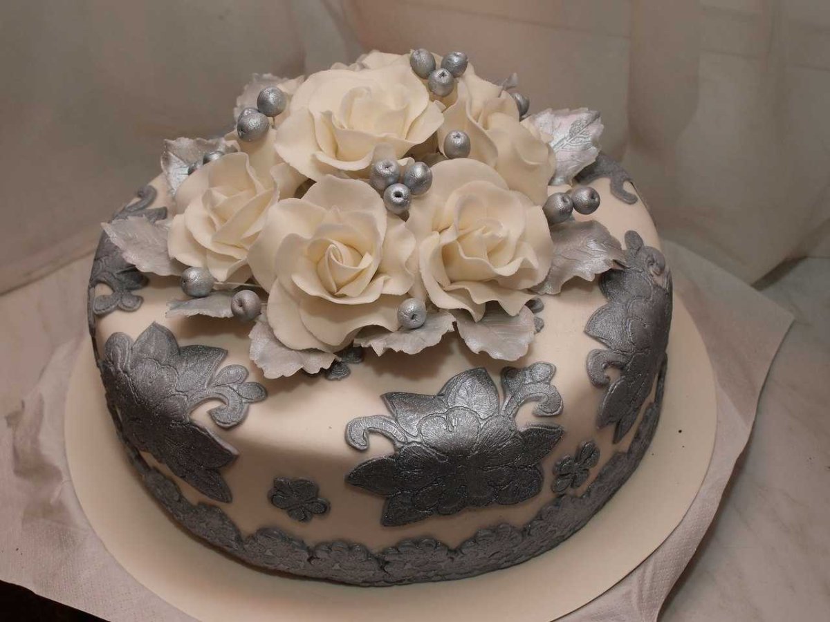Торт на серебряную свадьбу