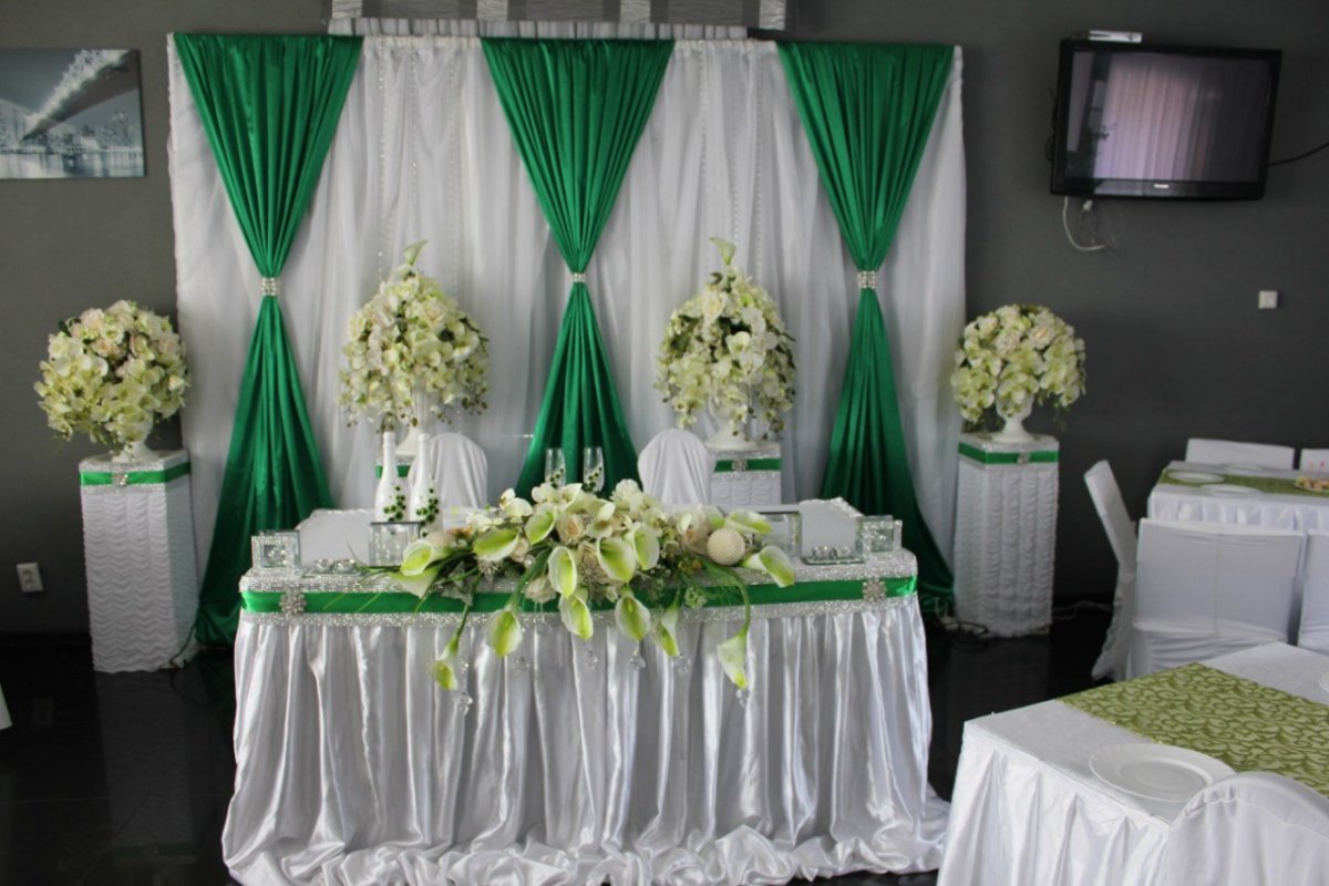 Украшение свадьбы в зеленом цвете
