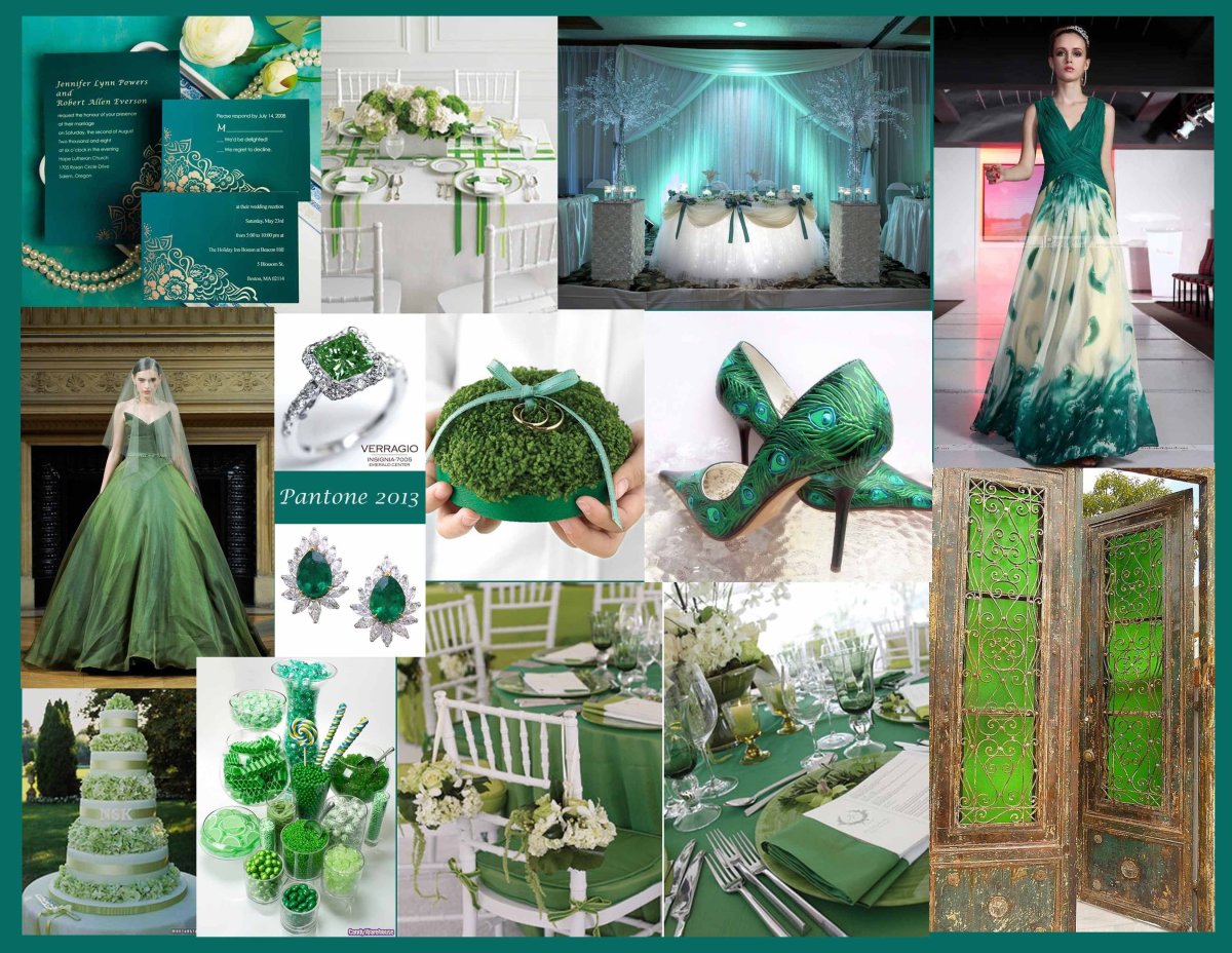 Фотозона в изумрудном цвете