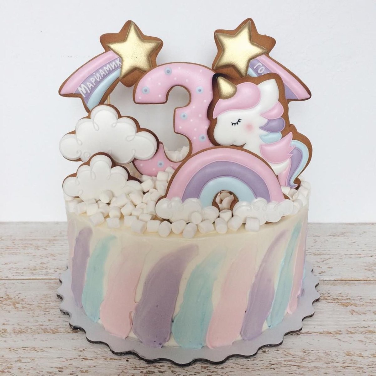 Пряники для торта "Единорог"