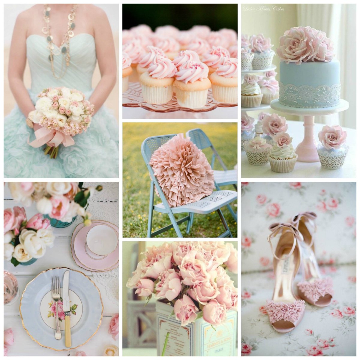 Розово голубая палитра свадьбы