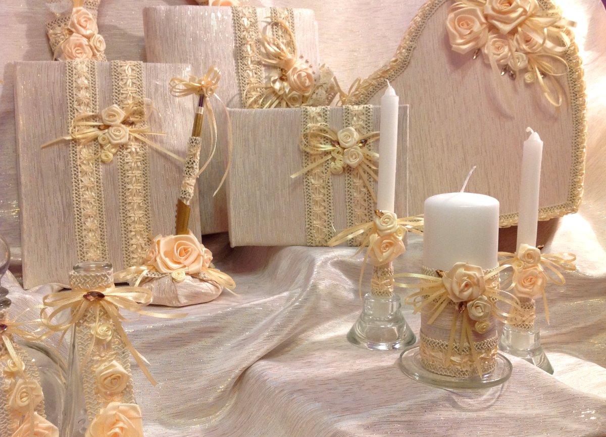 Свадебные аксессуары в цвете айвори