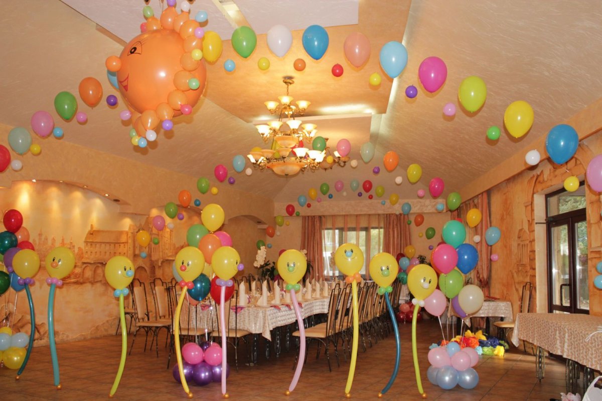 Украшения зала шарами детский праздник