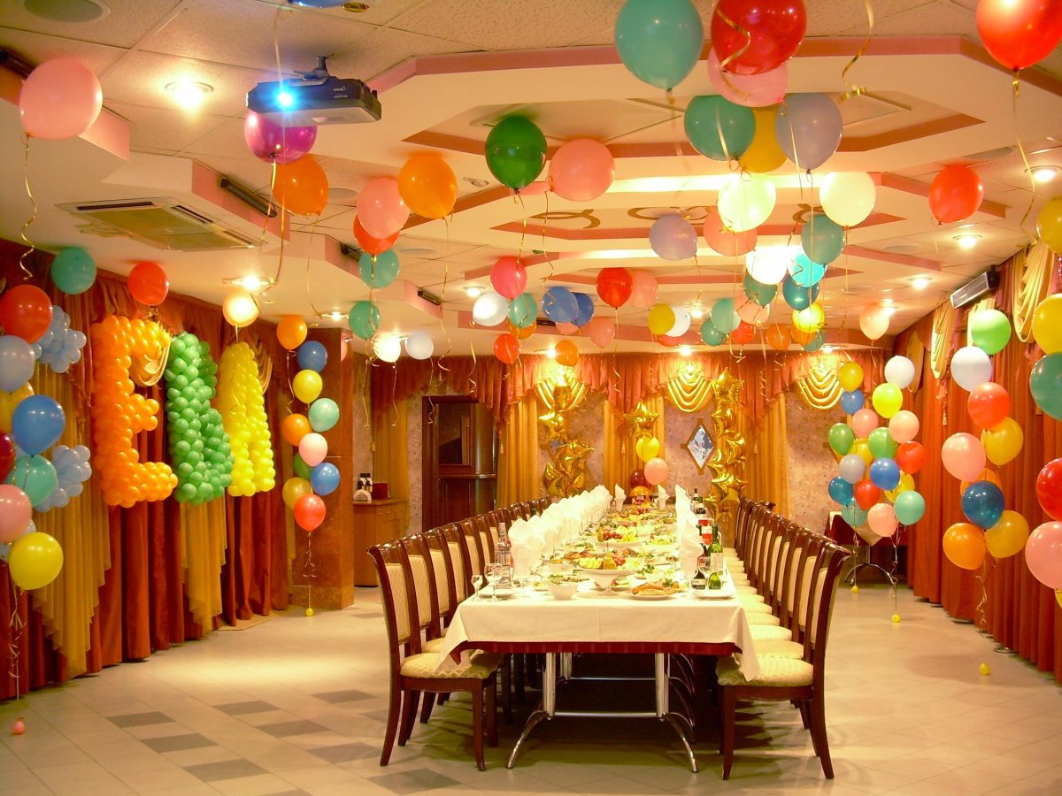 Украшение зала на день рождения