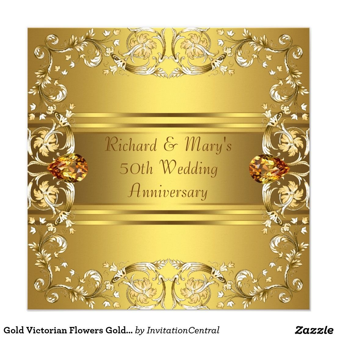 Приглашение на золотую свадьбу в открытках