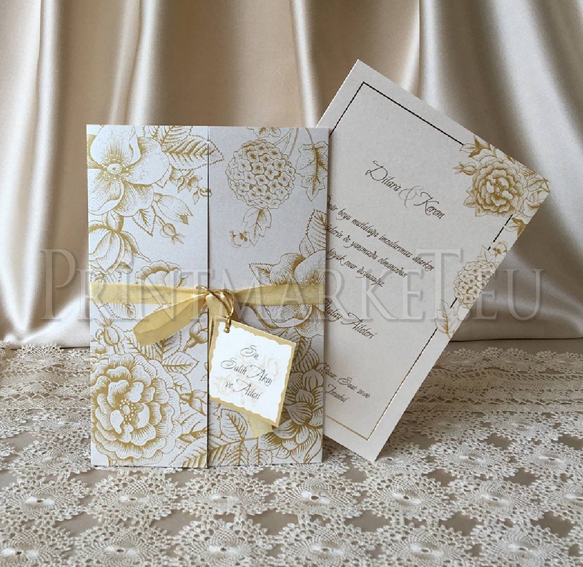 Пригласительные на свадьбу осень золото