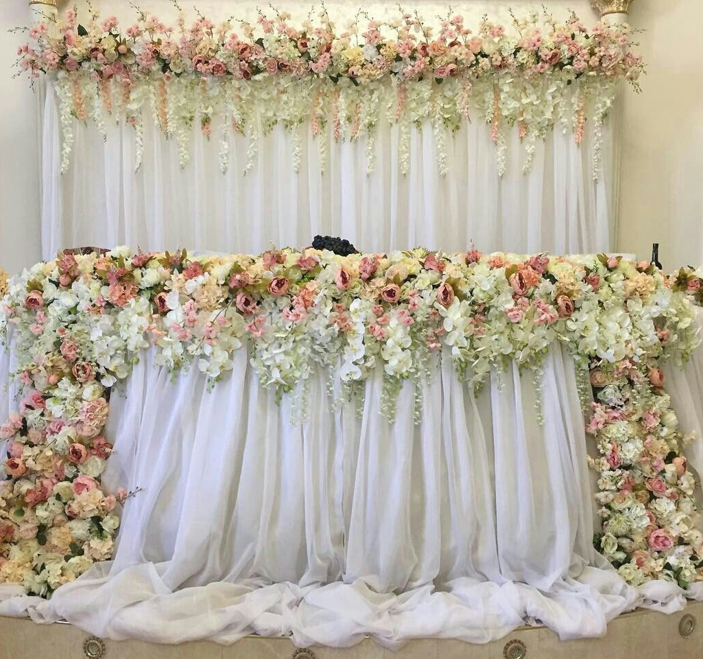 Украшение свадебного стола жениха и невесты