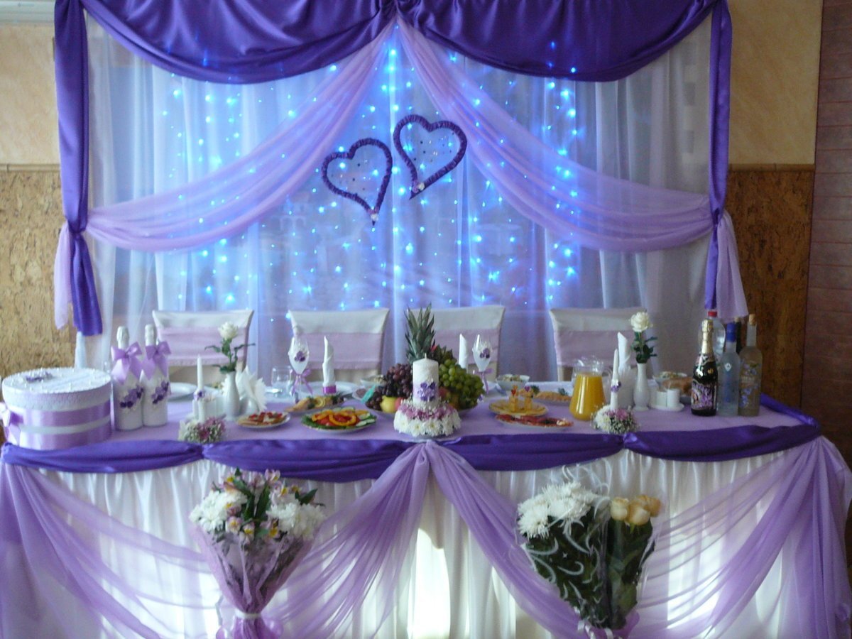 Украшение свадебного стола жениха и невесты