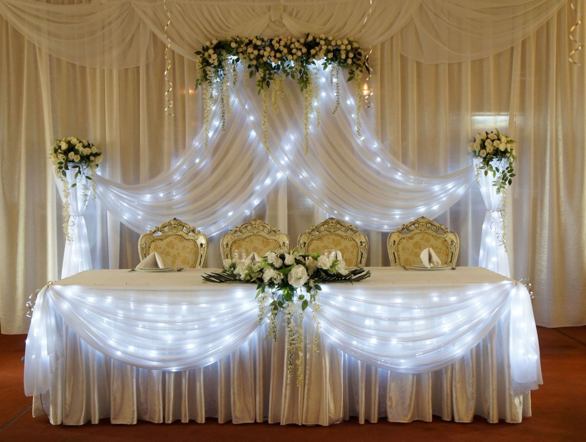 Украшение свадебного зала
