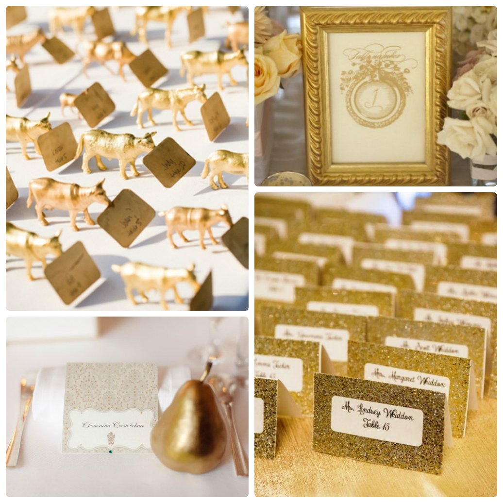 Декор свадебного Президиума в золотом цвете