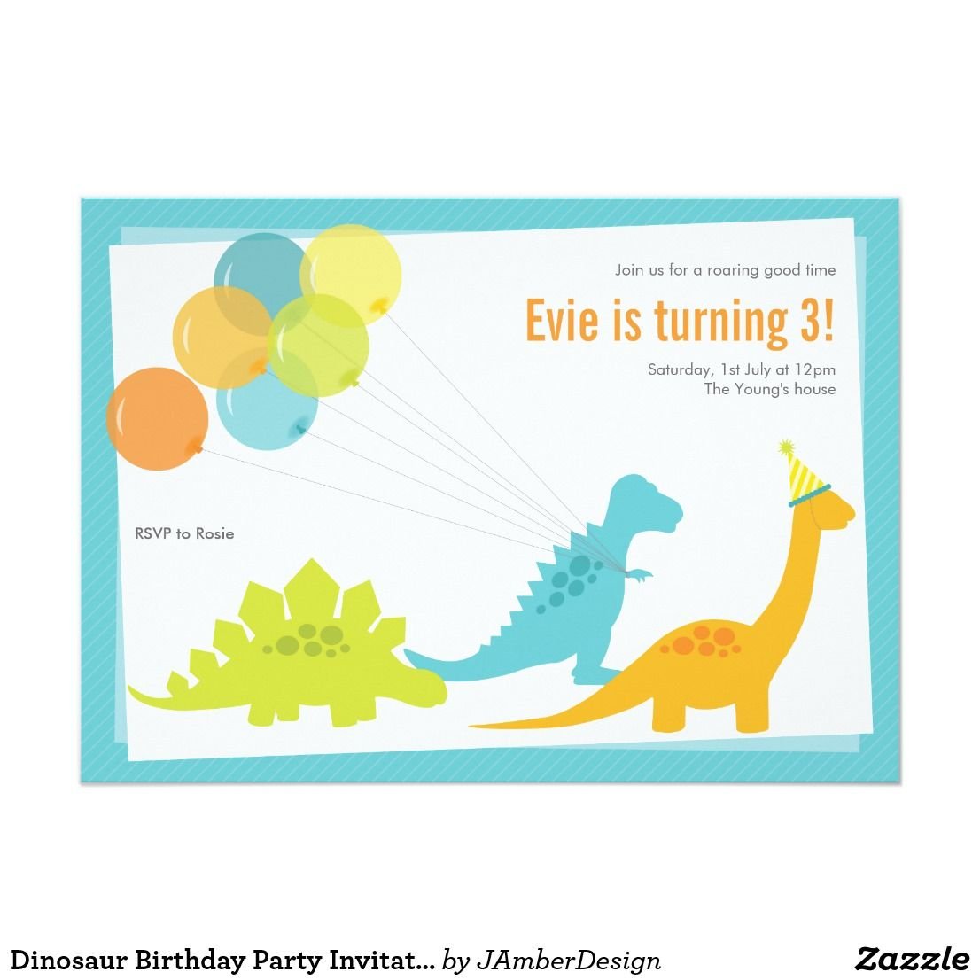 Приглашение на день рождения динозавры