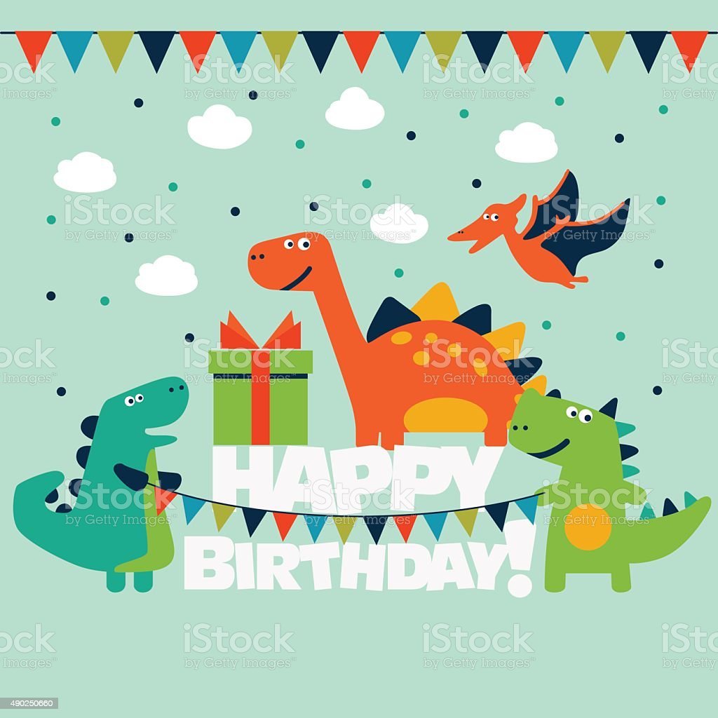 Открытка с динозавриком