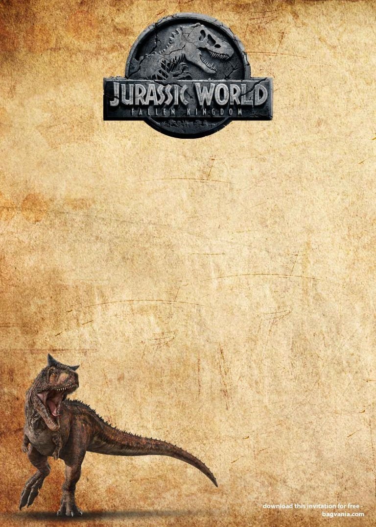 Приглашение с динозаврами